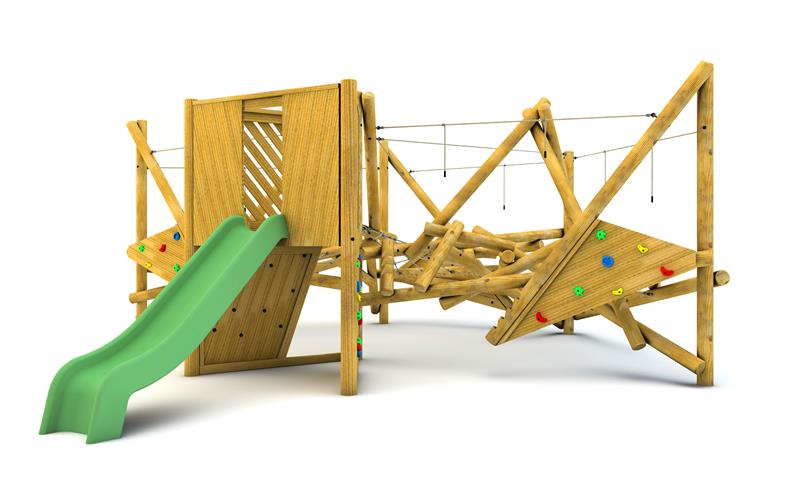 Technical render of a Crinkle Crags Climber with Platform and Slide